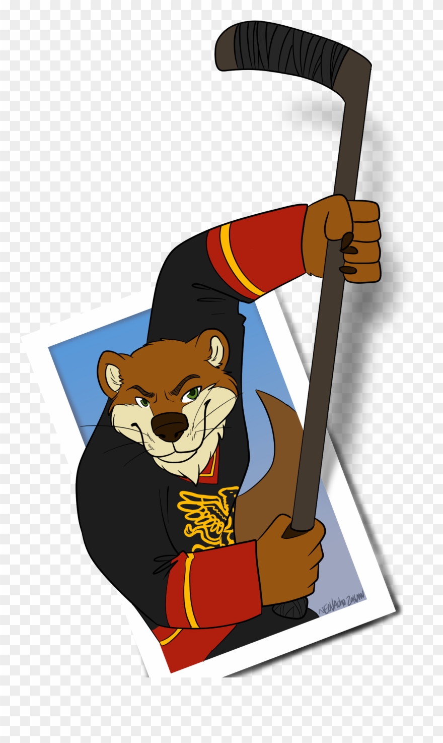 Hockey Otter - Cartoon Clipart