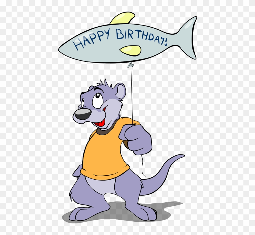 Birthday Otter - Cartoon Clipart