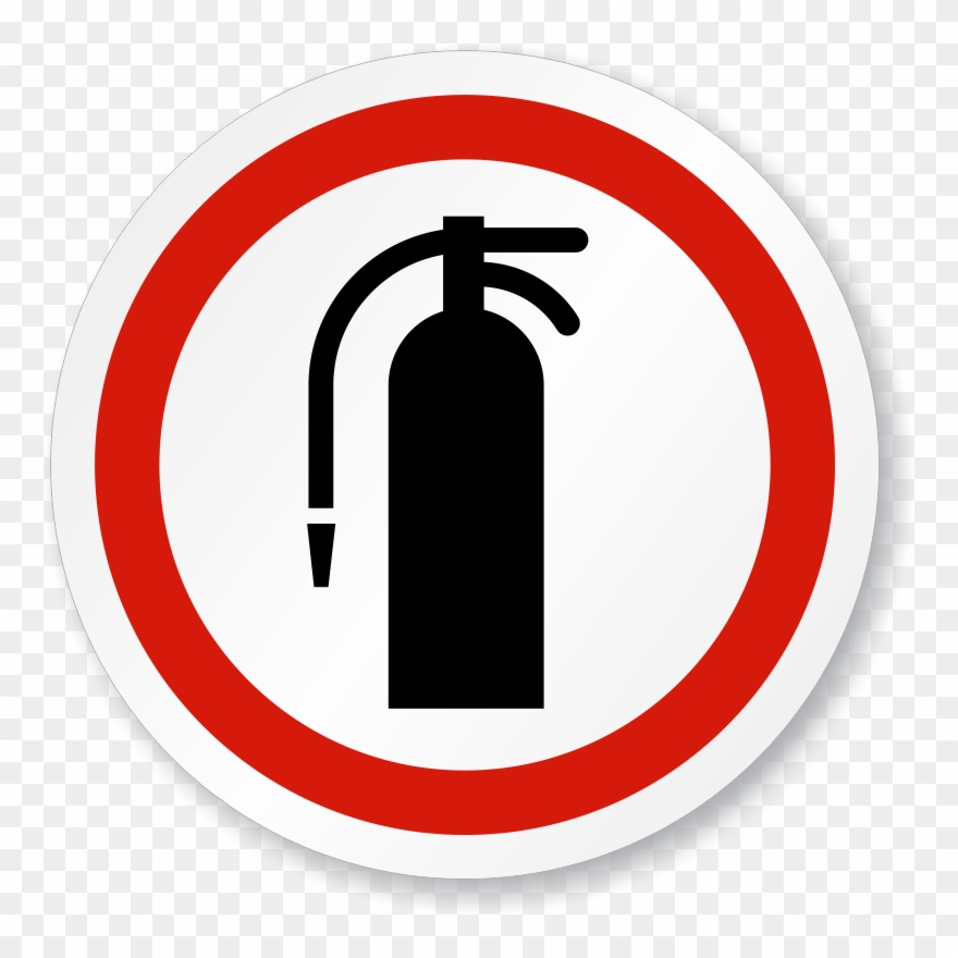 Fire Extinguisher Symbol Iso Circle Sign - Fire Extinguisher Sticker Png Clipart