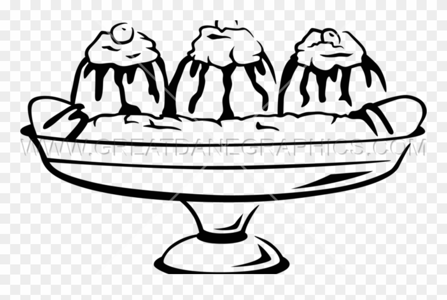 27 Banana Split Clipart Black And White Free Clip Art - Png Download