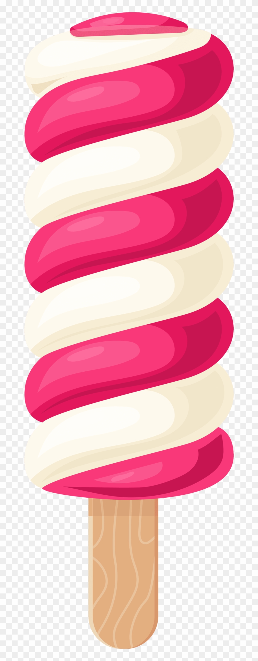 White Pink Ice Cream Stick - Ice Cream Stick Clipart - Png Download