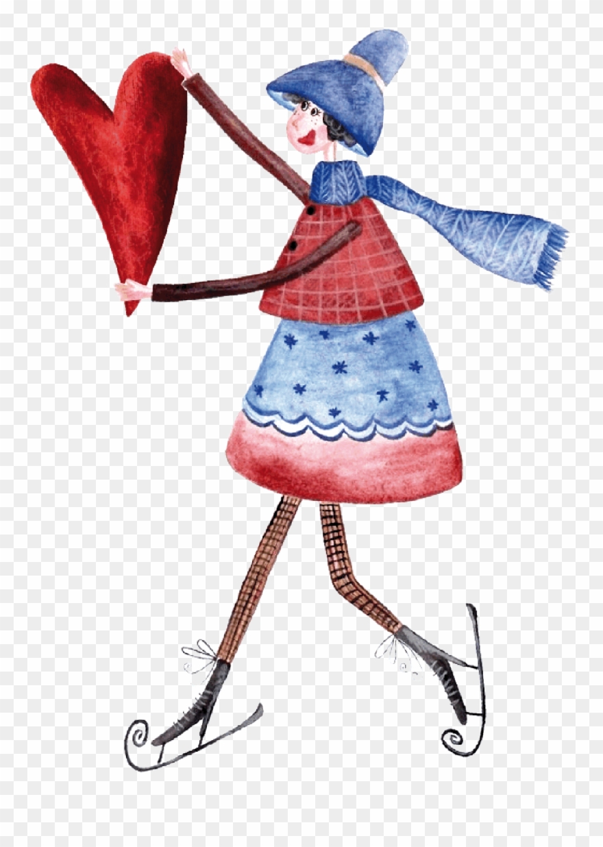 Ice Skater - Illustration Clipart