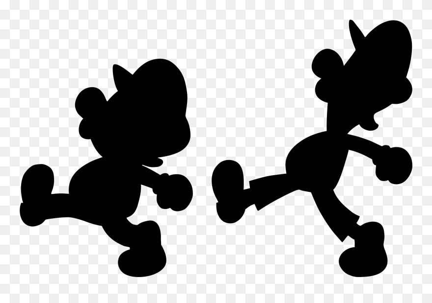 Mario Clipart Silhouette - Mario And Luigi Silhouette - Png Download
