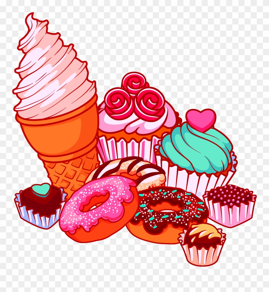 Cupcake Clipart Donut - รูป ของหวาน การ์ตูน - Png Download
