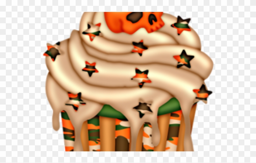 Halloween Clipart Cupcake - Desenhos Do Halloween Pintados - Png Download