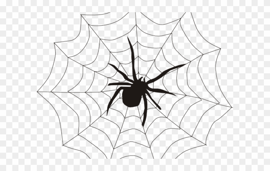 Web Clipart Spinder - Spider On A Web - Png Download