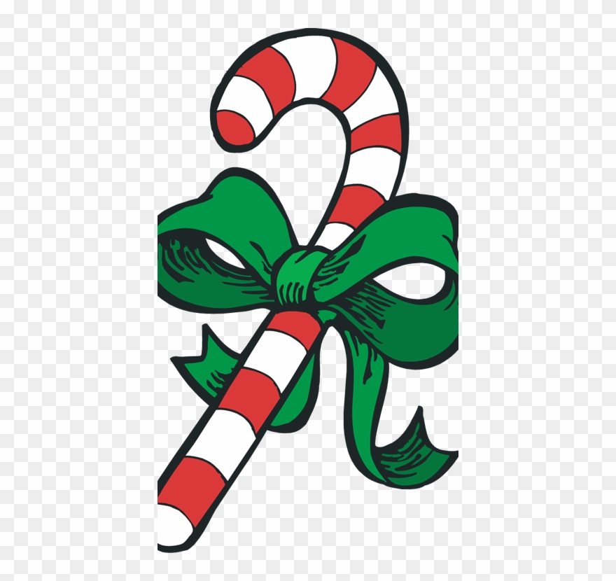 Cane Clipart Bow - Clip Art Christmas Candy Cane - Png Download