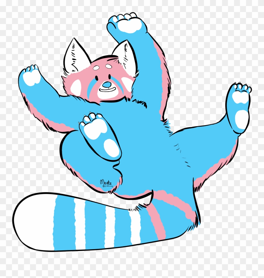 Red Panda Trans Pride Sticker Clipart