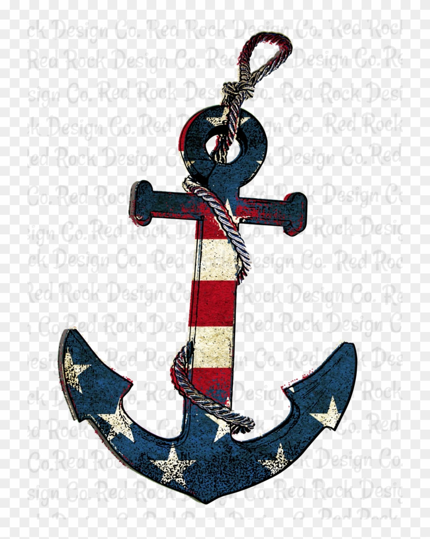 American Flag Anchor - Cross Clipart