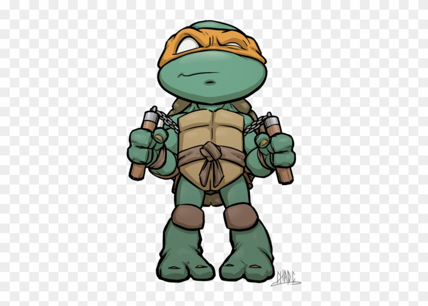 Ninja Turtles Clipart Cartoon - Ninja Turtle Drawing Michelangelo - Png Download