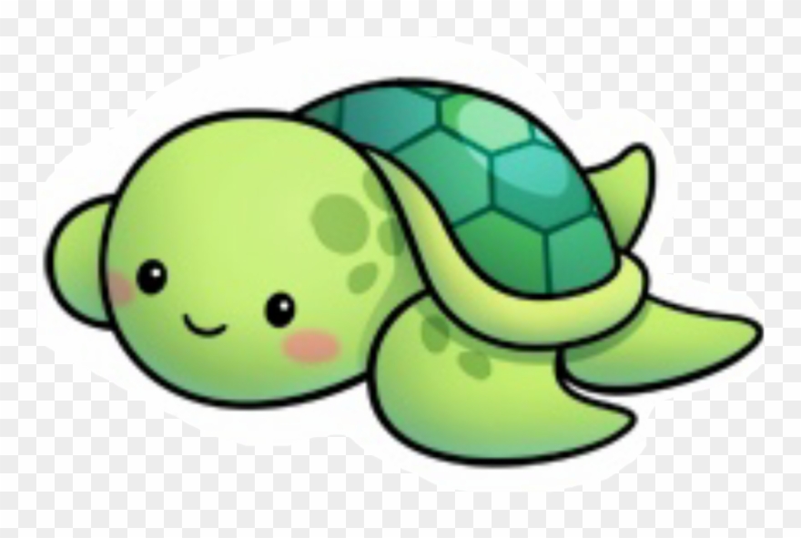 Turtle Sticker - Cute Sea Turtle Drawing Clipart