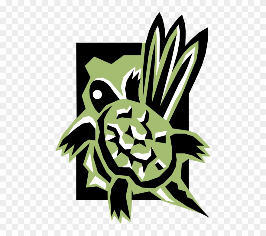 Vector Illustration Of Marine Reptile Green Sea Turtle Clipart