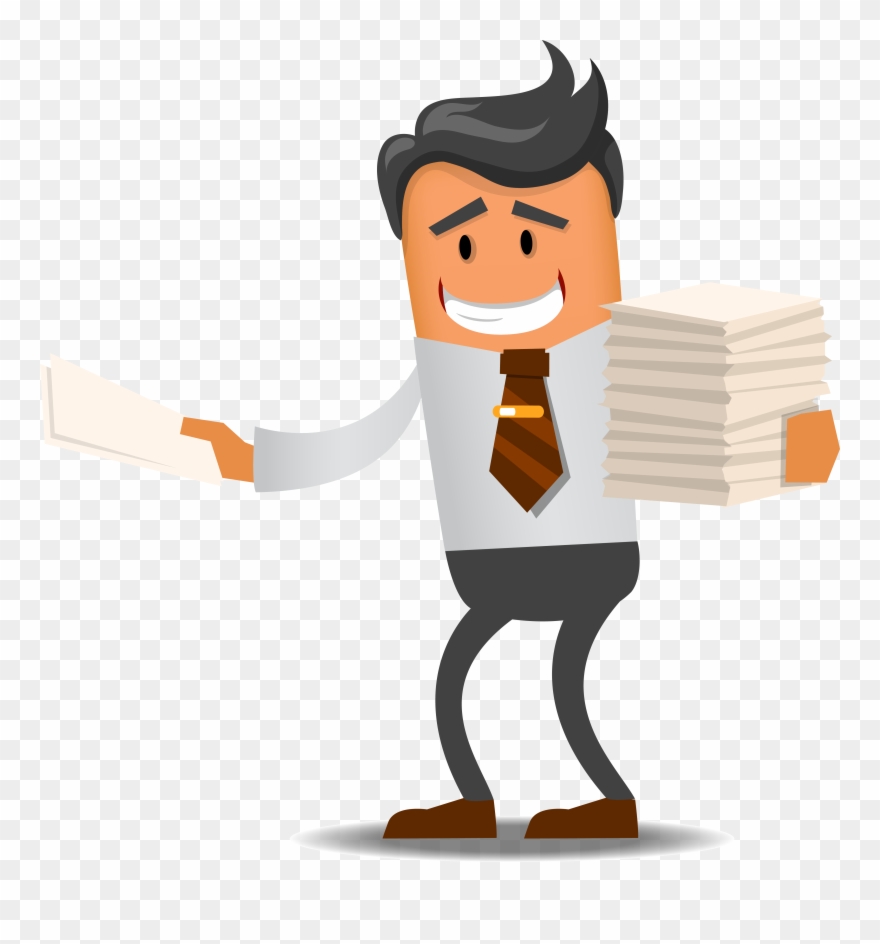 Paper Man - Cartoon People In Debt Clipart