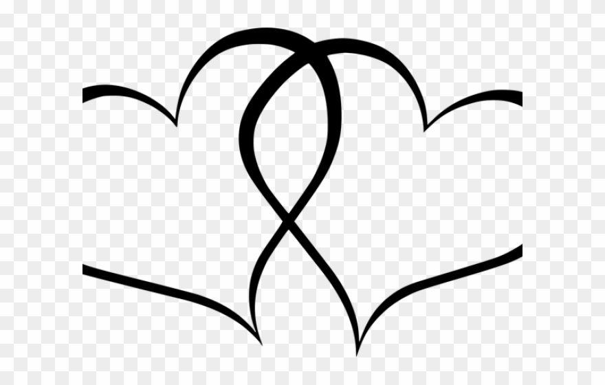 Horseshoe Clipart Interlocking - Transparent Black And White Heart Clipart - Png Download