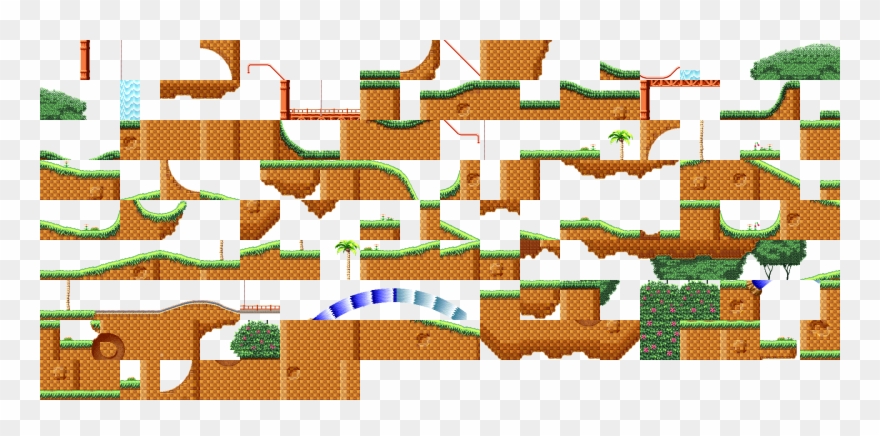 Neo Green Hill Act 2 Tile Sheet - Sonic Green Hill Tiles Clipart