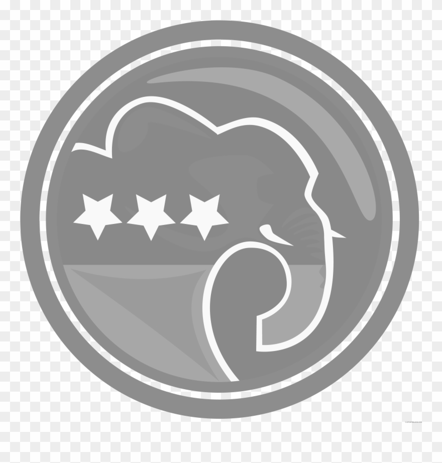 Graphic Black And White Stock Clipartblack Com Animal - Republican Logo No Background - Png Download
