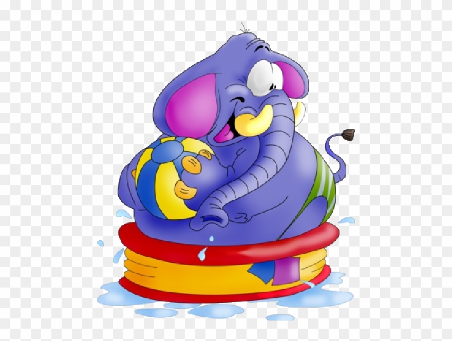 Funny Elephant Having Bath Elephants Pinterest Clip - Cartoon - Png Download