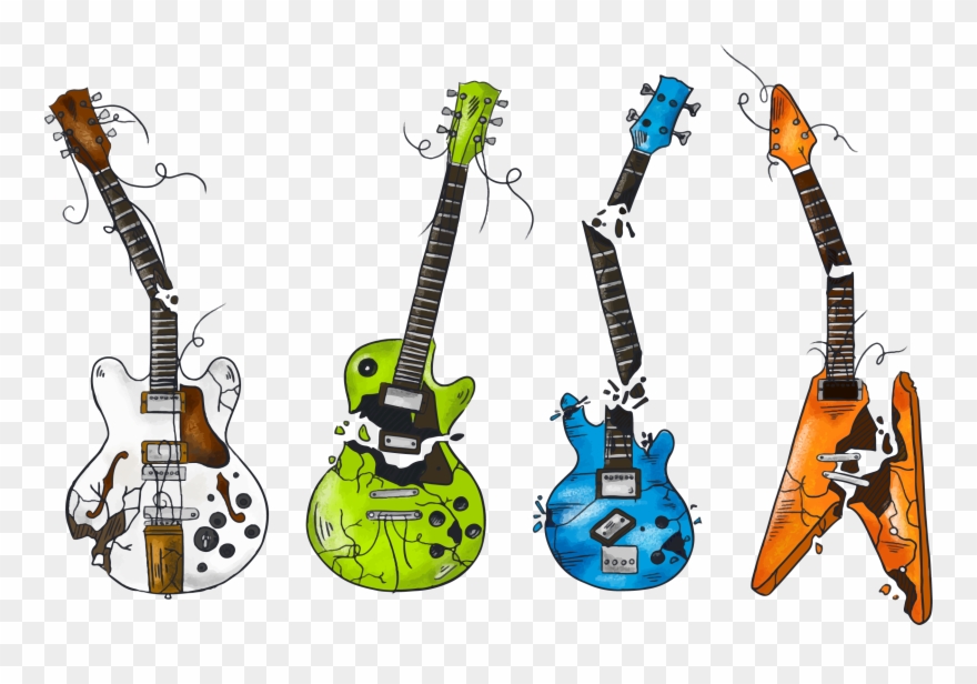 Ukulele Bass Guitar Illustration - Broken Guitar Clipart - Png Download