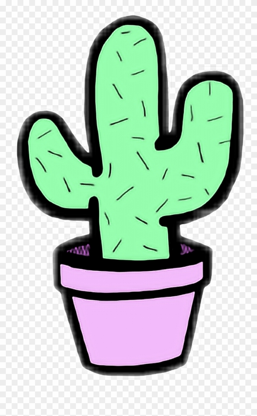 Kaktus Sticker - Cactus Drawings Clipart