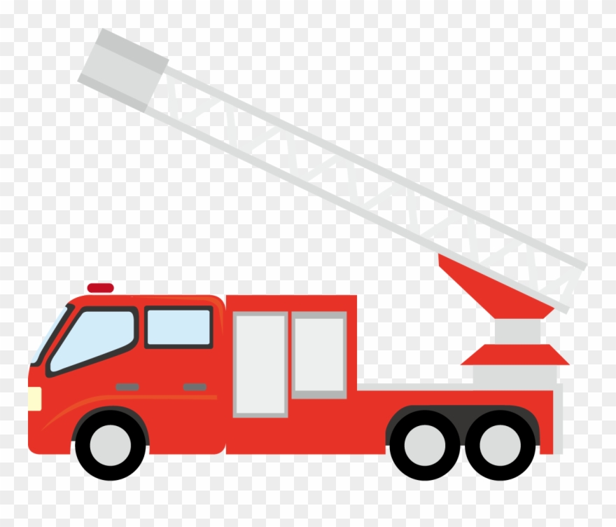 Engine Car Clip Transprent Png Free - はしご 消防 車 イラスト Transparent Png