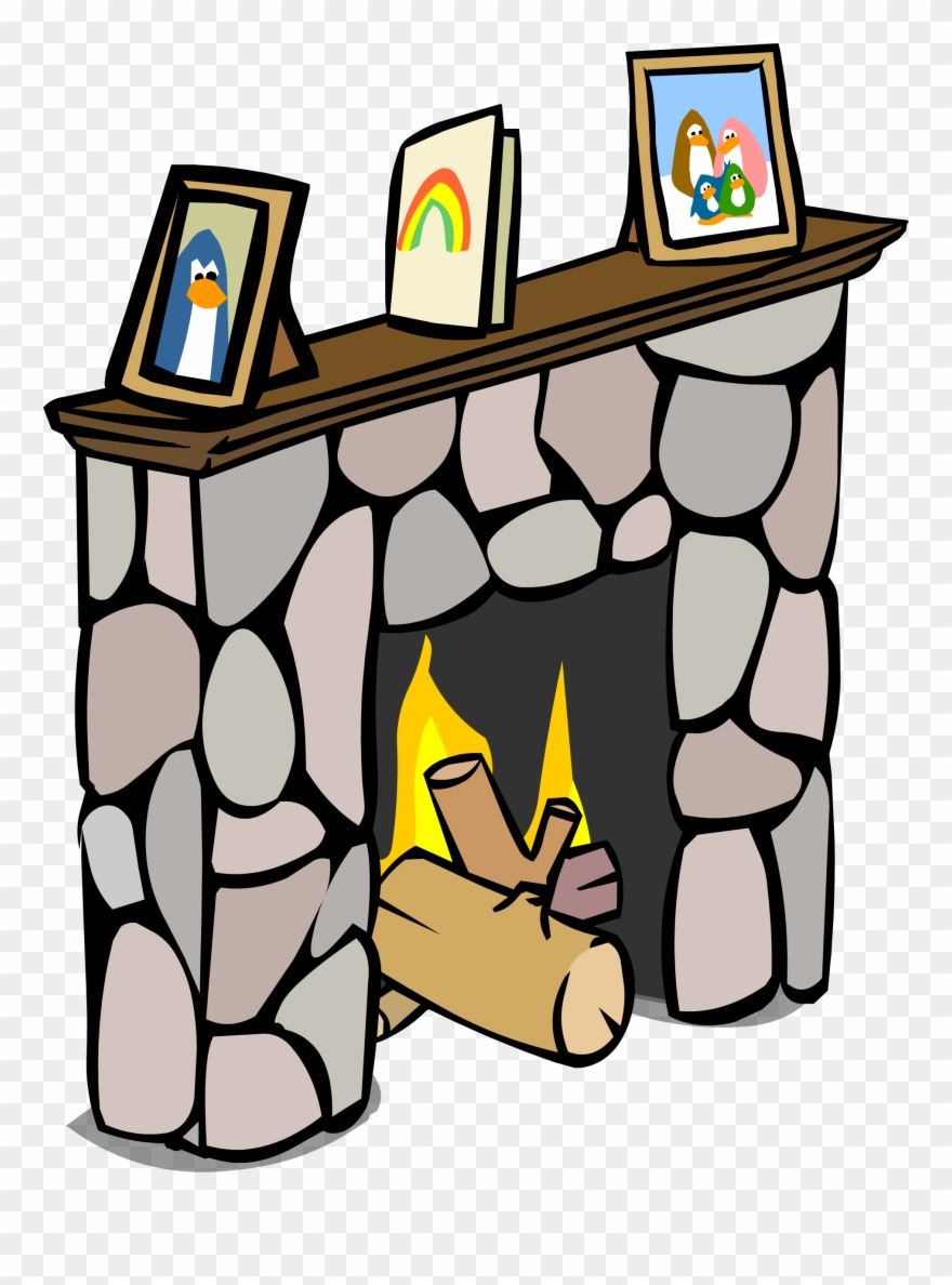 Fireplace Clipart Comic - Club Penguin - Png Download