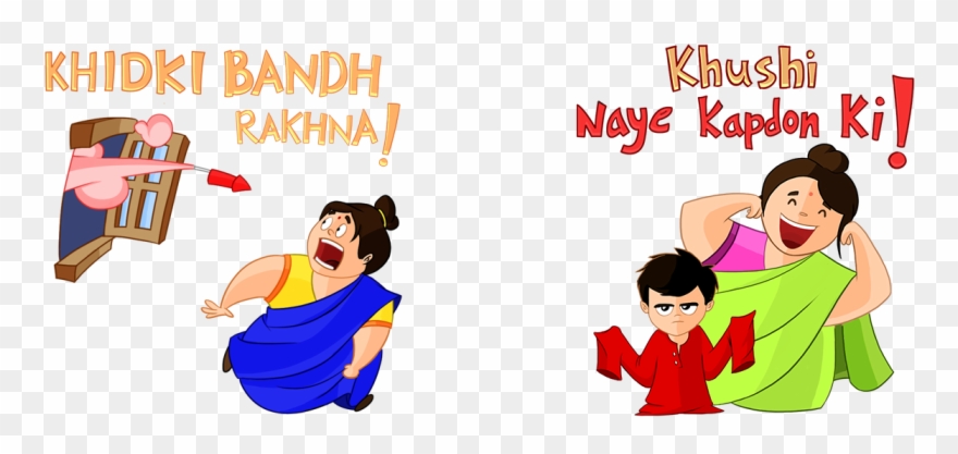 The Pack Went Live On Line Messenger During Deepavali, - Diwali Cartoon Stickers Clipart