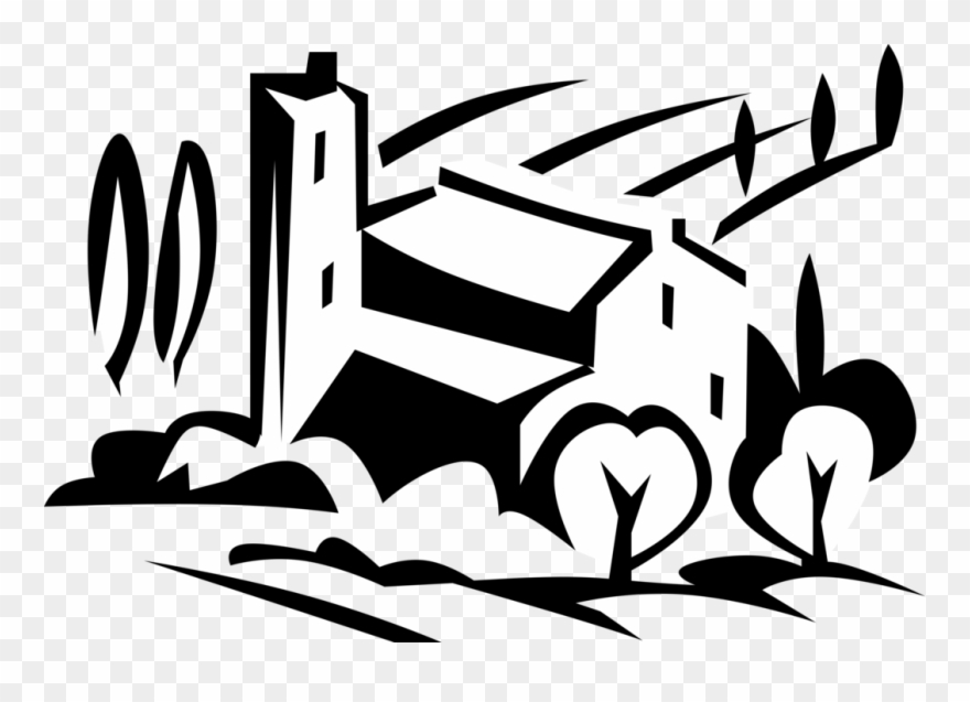 Vector Illustration Of Farming Operation Farm Building - Псковагроинвест Clipart