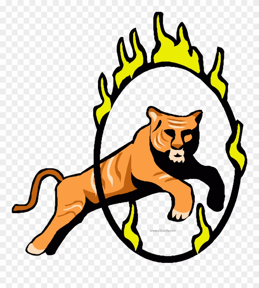 Circus Tigger Fire Clipart Png - Circus Tiger Clip Art Transparent Png