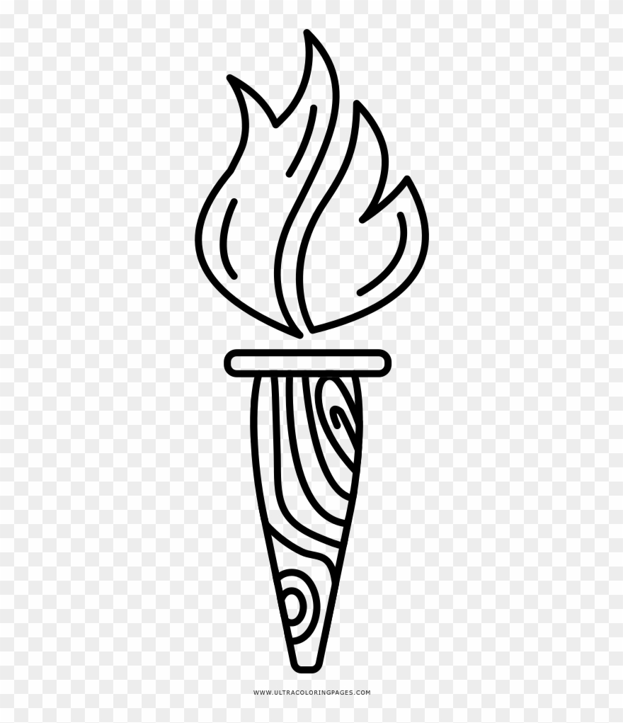 Torch Coloring Page - Tocha Desenho Clipart