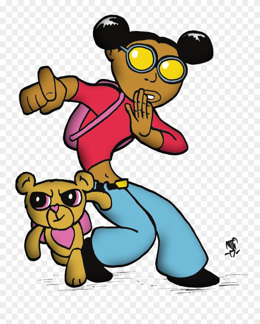 Duo A Teddy Bear And His Girl - Cartoon Clipart