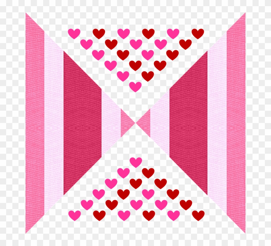 Valentine, Hearts, Love, Fabric, Pink, Raspberry - Vector Graphics Clipart
