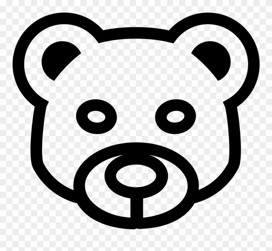 Bear Head Frontal Outline Comments - Outline Of A Bear Head Clipart