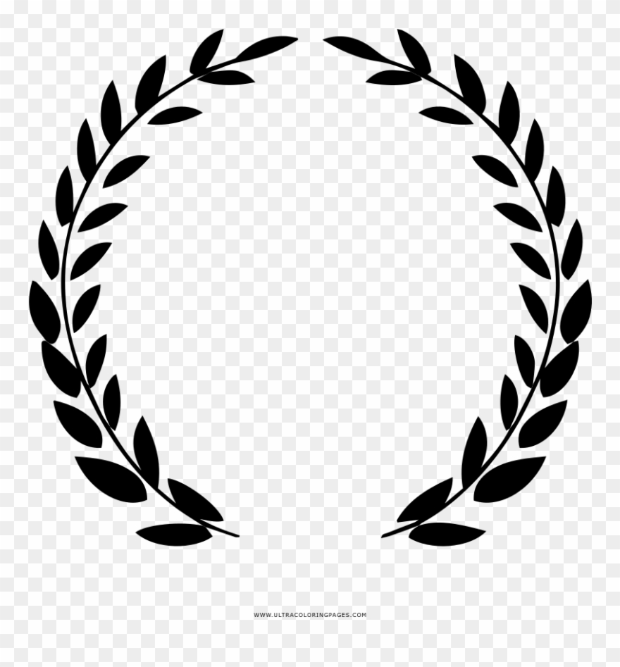 Laurel Wreath Coloring Page - Corona Di Alloro Stilizzata Clipart