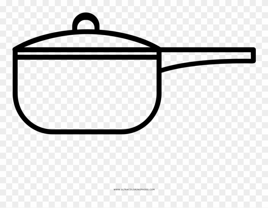 Cooking Pot Coloring Page - Line Art Clipart