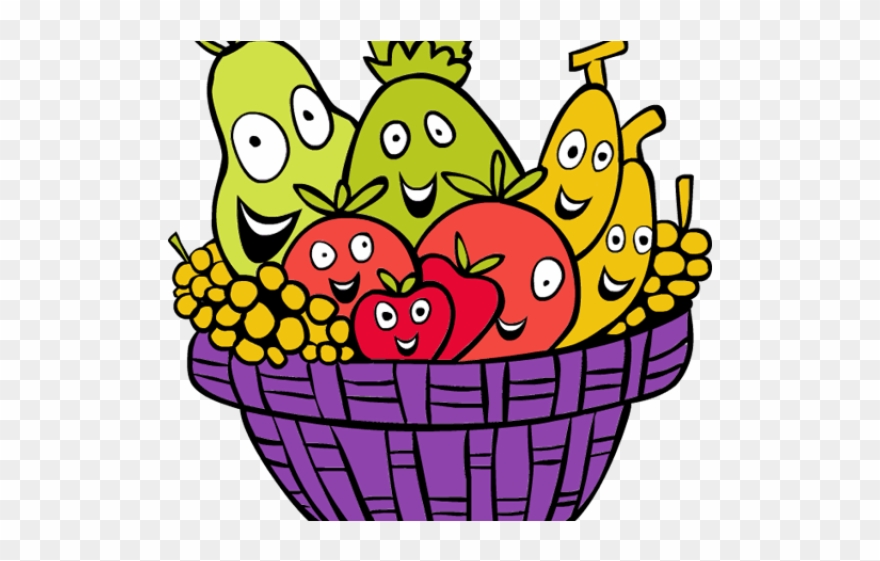 Picnic Basket Clipart Family Picnic Food - Clip Art Fruit Basket - Png Download