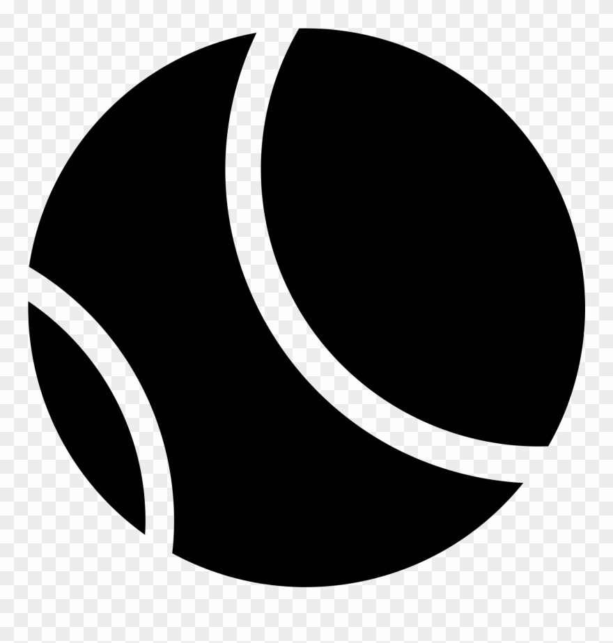 Open - Black And White Tennis Ball Logo Clipart