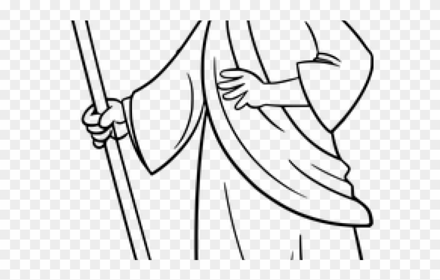 Bible Clipart Robe - Moses Coloring Page - Png Download