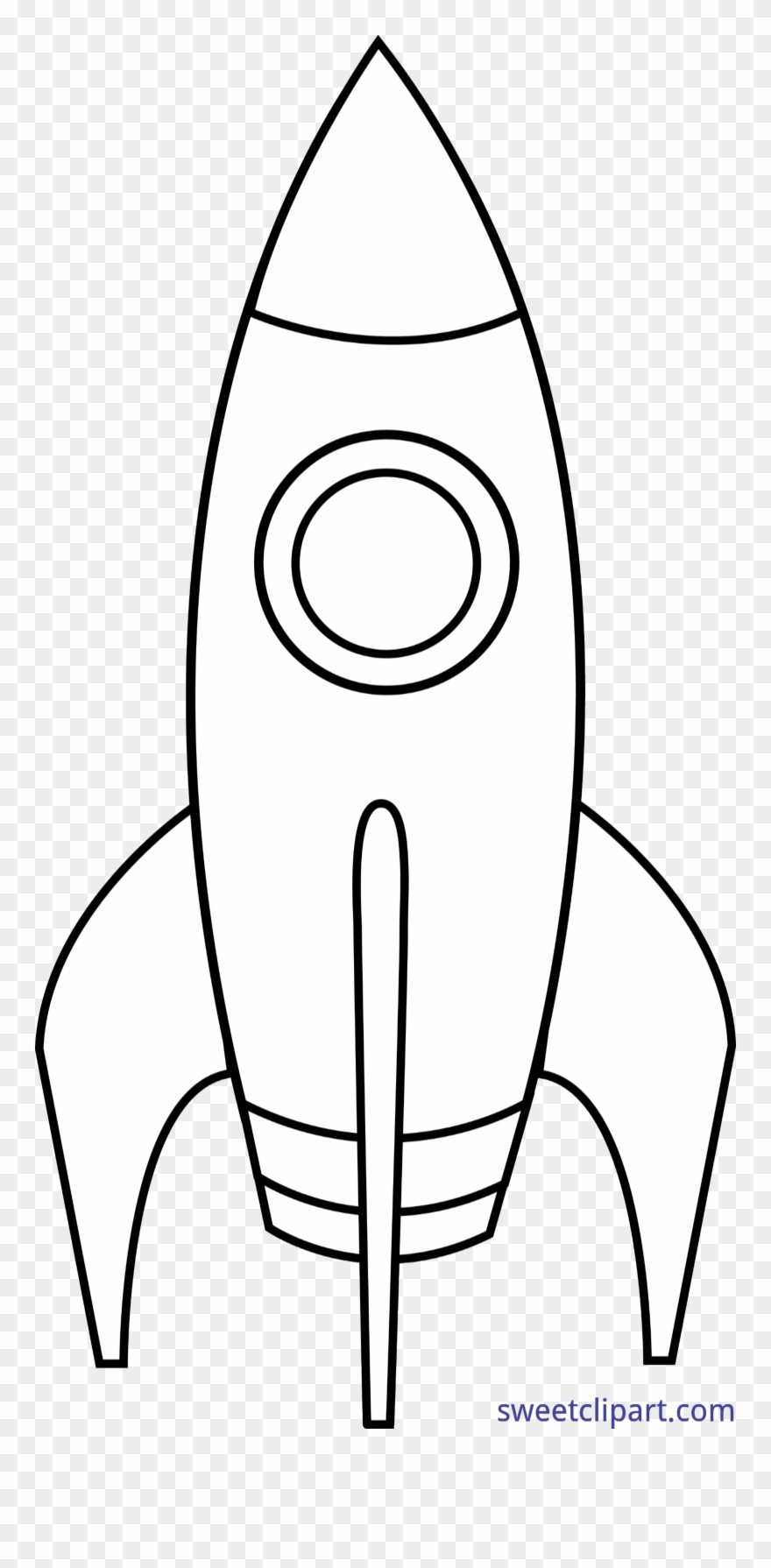 Rocket Clipart Line Art - Png Download