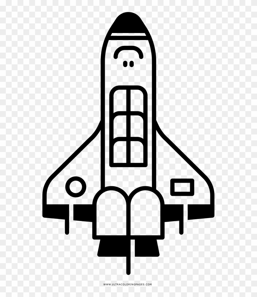 Space Shuttle Coloring Page - Technical Drawing Clipart