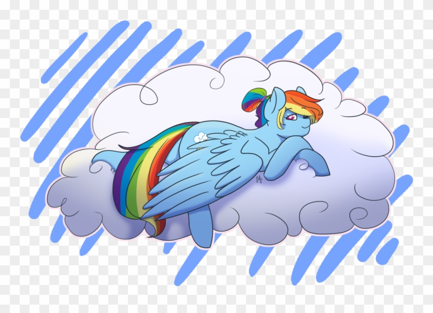 Liefsong, Cloud, Rainbow Dash, Safe, Simple Background, - Illustration Clipart