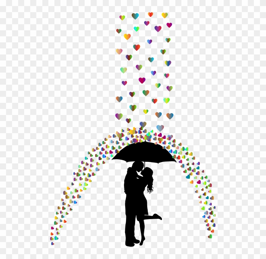Love Rain Polyprismatic - Wall Design For Couple Clipart