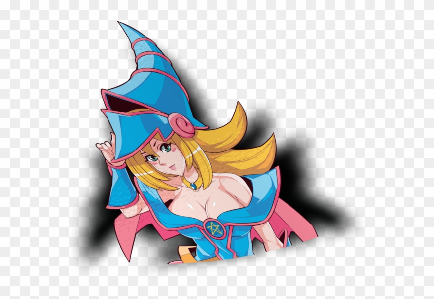 Dark Magician Girl Peeker Sticker - Illustration Clipart