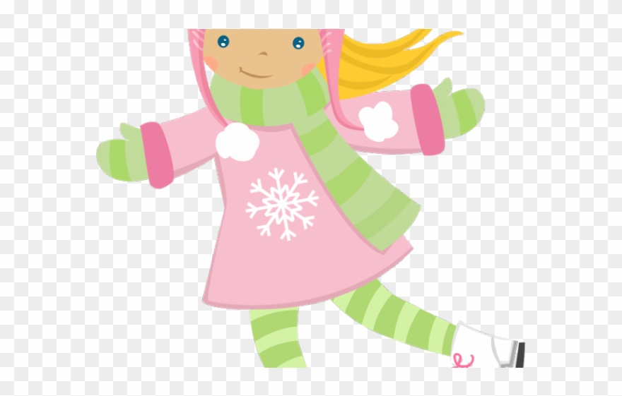 Winter Snow Clipart Snow Girl - Ice Skating - Png Download