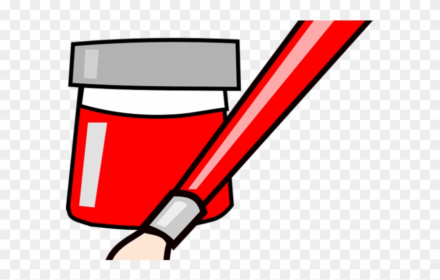 Red Clipart Paintbrush - Red Paint Brush Clipart - Png Download