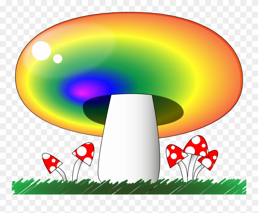 Open - Rainbow Mushroom Png Clipart