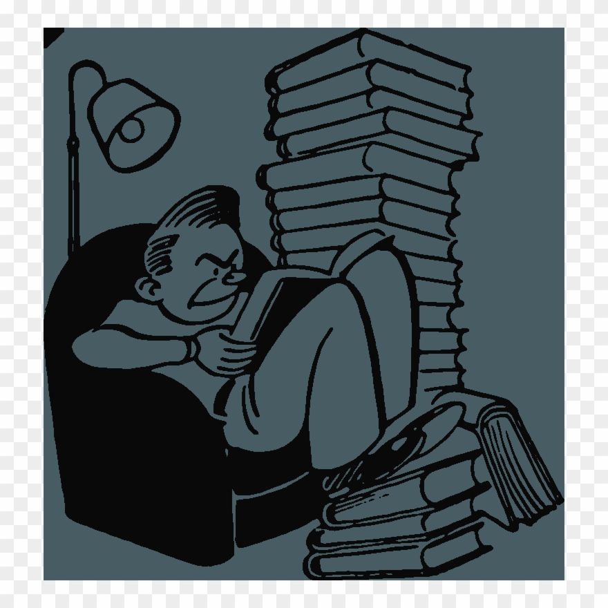 Studying Man Clipart Black And White - Png Download