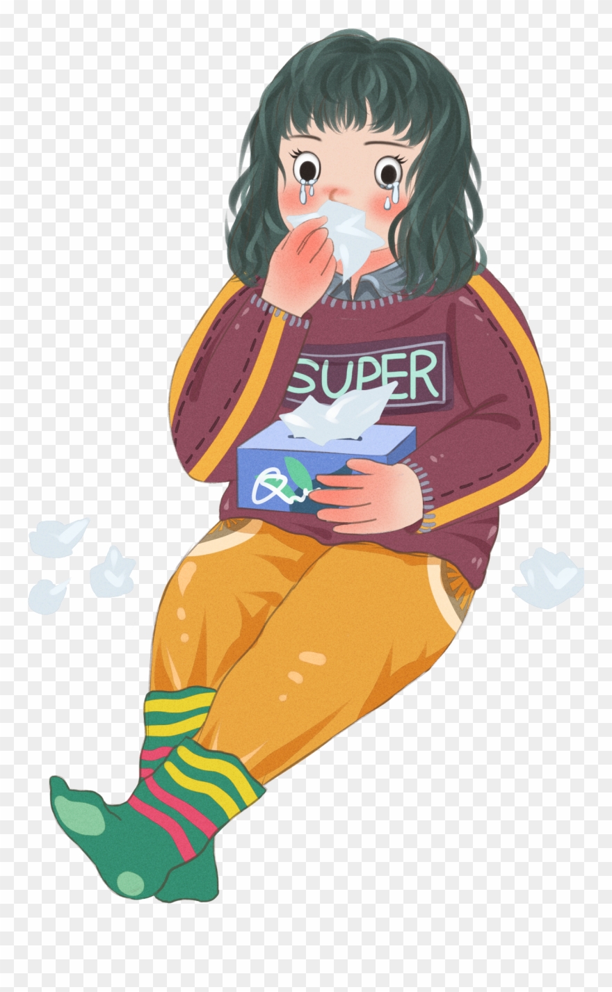 Gemalt Mädchen Kinder Zeichentrickfigur Png Und Psd - Cartoon Clipart
