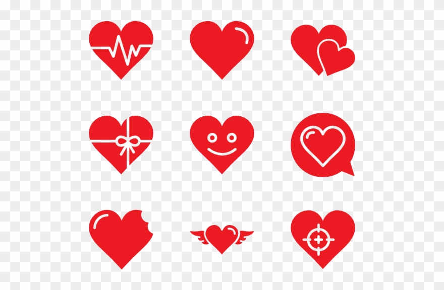 Heart - Corazones De Colores Rojos Clipart