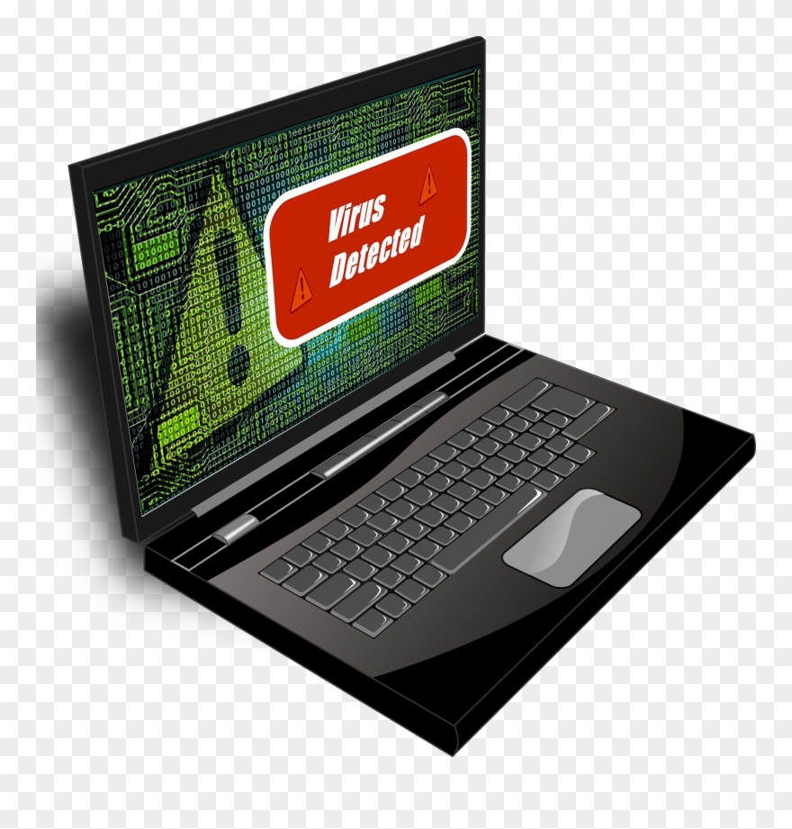 "achtung Sie Haben Einen Virus" - Laptop Clip Art - Png Download