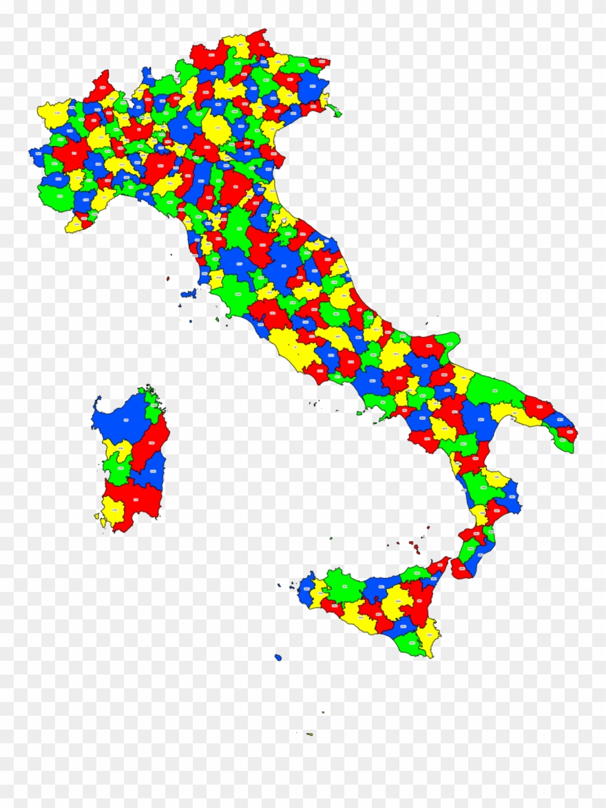 Italy Clipart School - Italy Area Code Map - Png Download